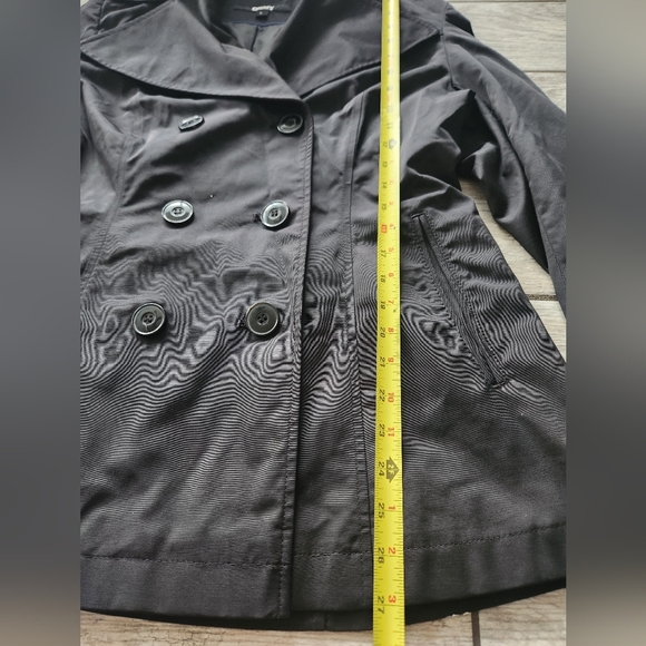 DKNY Black Womens Double Breasted Peacoat Large Pockets Lined Career Fall Work - Picture 8 of 13